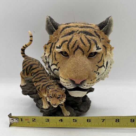 Vintage Bengal Tiger Bust & Full Body RARE Statue Collectible Wildlife Decor - Picture 11 of 12
